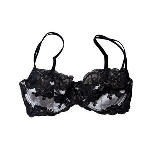 Vintage Victoria’s Secret Black Lace Seduction Unlined demi bra Size 34D